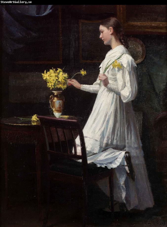 Carl d Unker Arranging daffodils